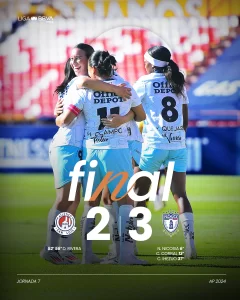 Pachuca mantiene el liderato de la Liga MX Femenil, derrota 3-2 al Atlético de San Luis Femenil