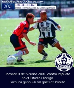 28 DE ENERO DE 2001 PABLO HERNAN GOMEZ JUEGA SU ULTIMO PARTIDO