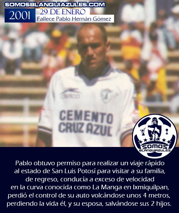 29 DE ENERO DE 2001 FALLECE PABLO HERNAN GOMEZ